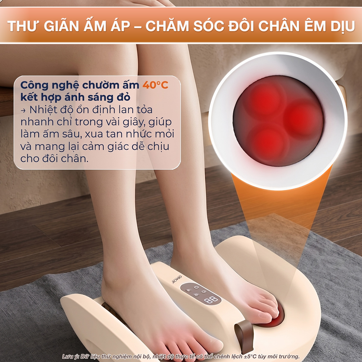 Máy massage chân và rung chân OKACHI JP-801 ( Màu kem)